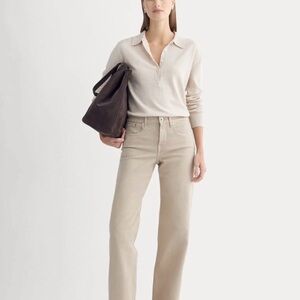 Everlane Straight-Leg Jeans in Light Beige